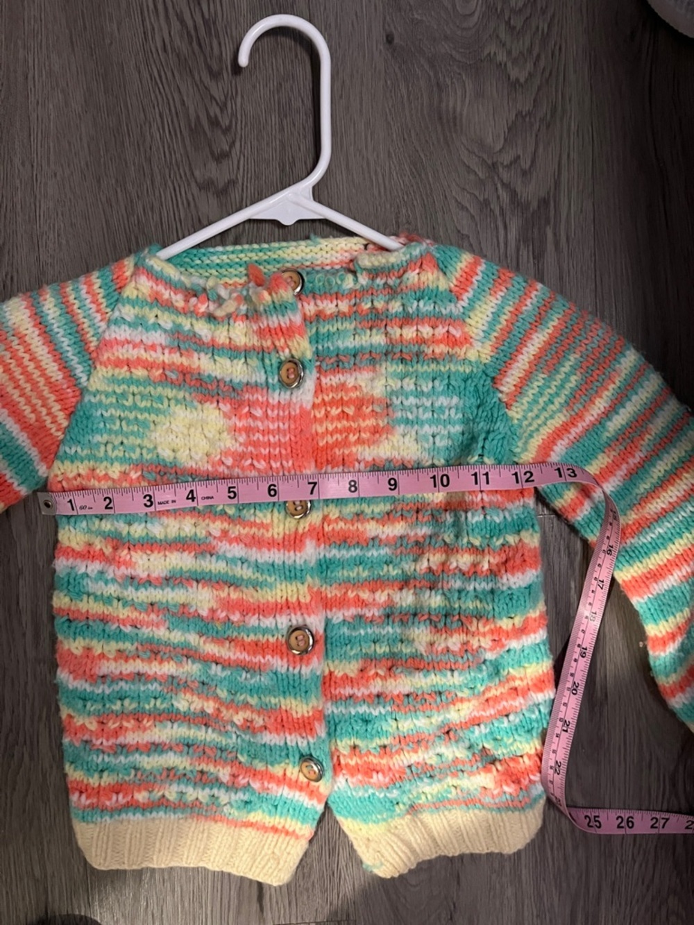 Multicolor Striped Knit Cardigan - Orange, Teal & Cream size 2💕 - Picture 4 of 4